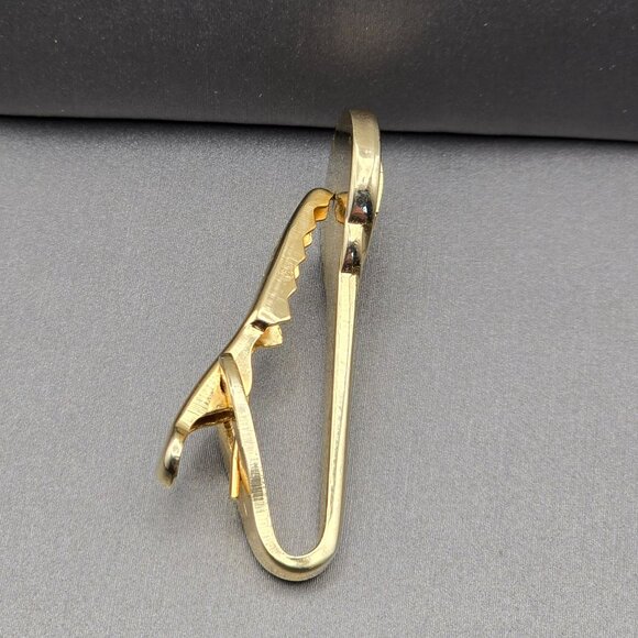 VTG Shields Gold Tone Monogram T Cufflinks & Tie Clip Set 1.5" & .75" Textured - Picture 5 of 9